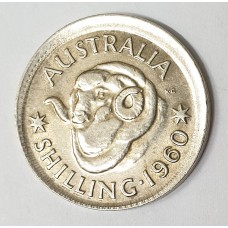 AUSTRALIA 1960 . ONE 1 SHILLING . ERROR . BROADSTRUCK